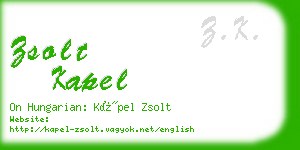 zsolt kapel business card